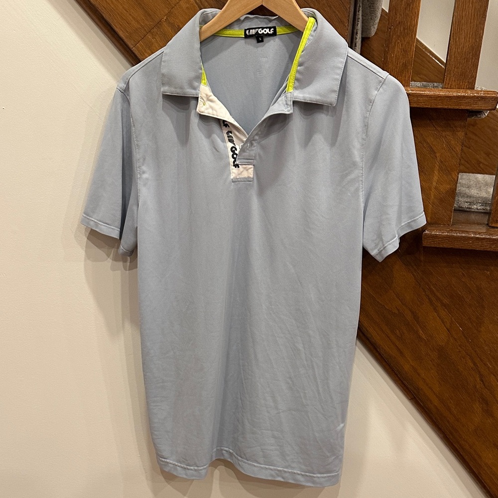LIV GOLF Men's Sky Blue Polo Shirt S GUC
